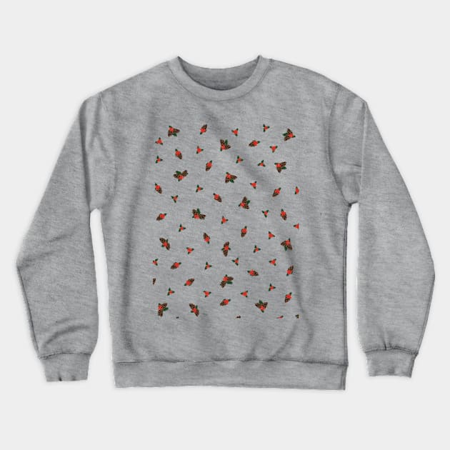 Pine Cones and Holly Berries Christmas Winter Forest Foliage 2 Crewneck Sweatshirt by Craneibou